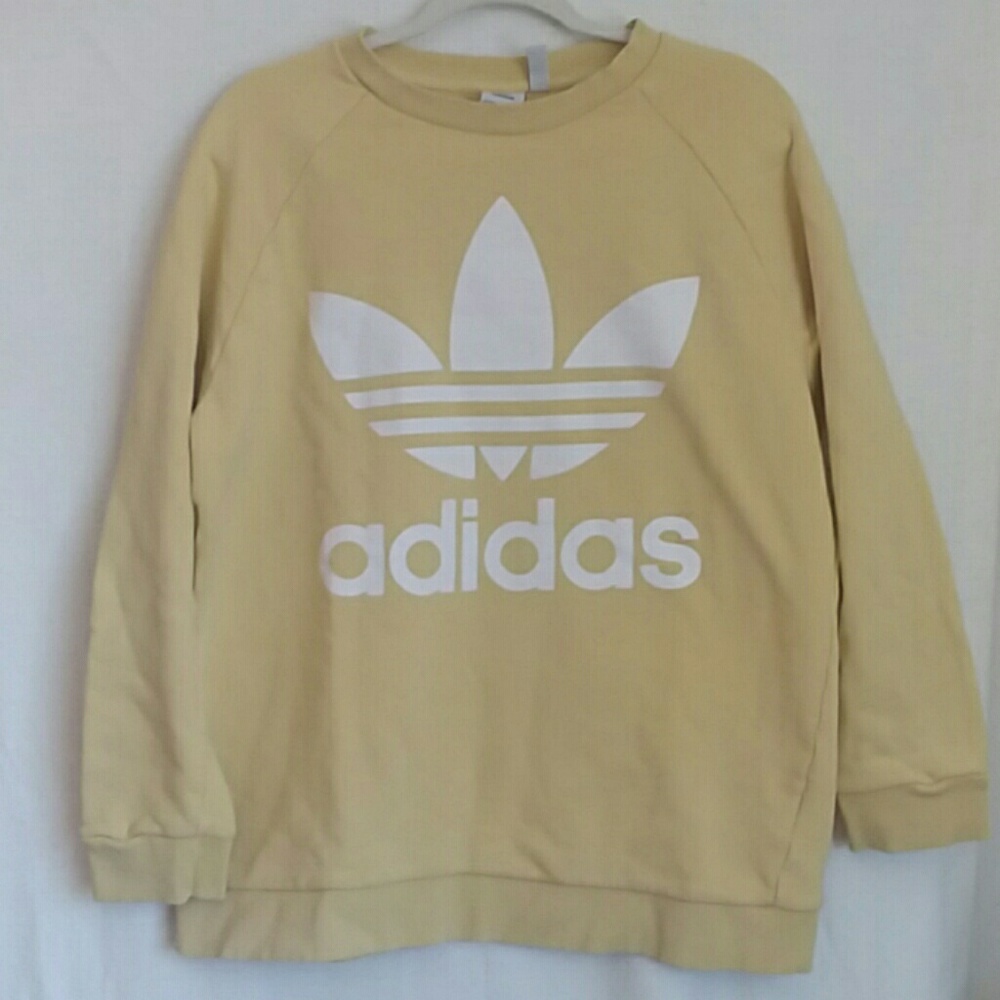 Adidas tri foil sweatshirt large yellow